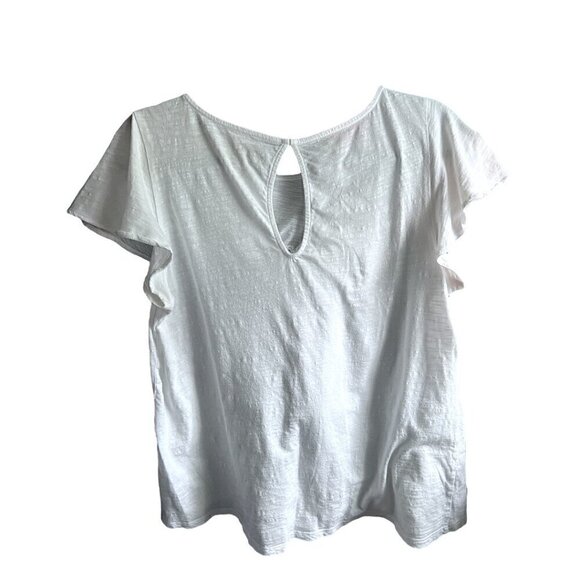 Lilly Pulitzer White Florabelle Knit Embroidery Flutter Sleeve Top Size Medium - Picture 3 of 10